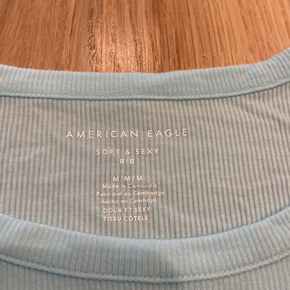 American Eagle Soft and Sexy Cropped Ribbed Tee - Picture 2 of 6